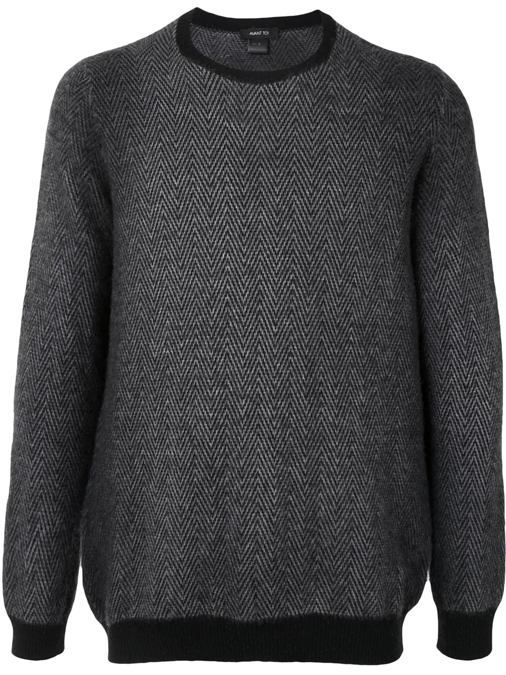 crew-neck herringbone sweater - 1