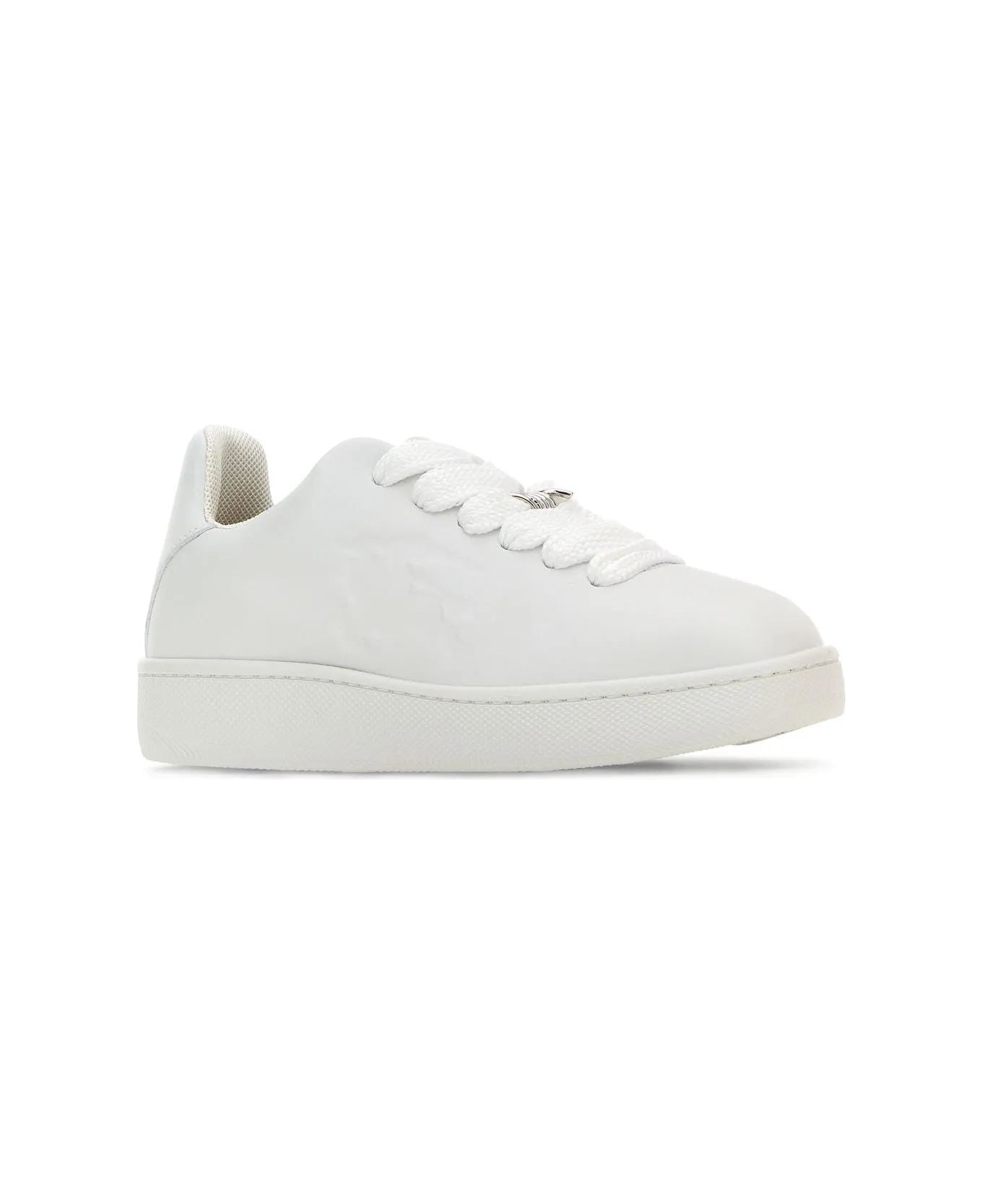 White Leather Box Sneakers - 2