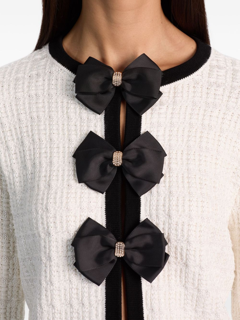 bow-detail cardigan - 5