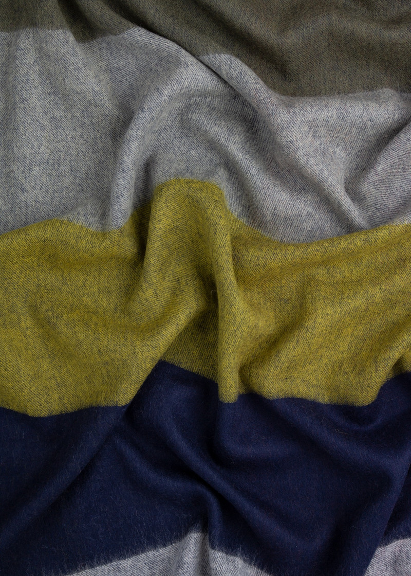 Graphic Stripe Reversible Cashmere-Blend Blanket 7