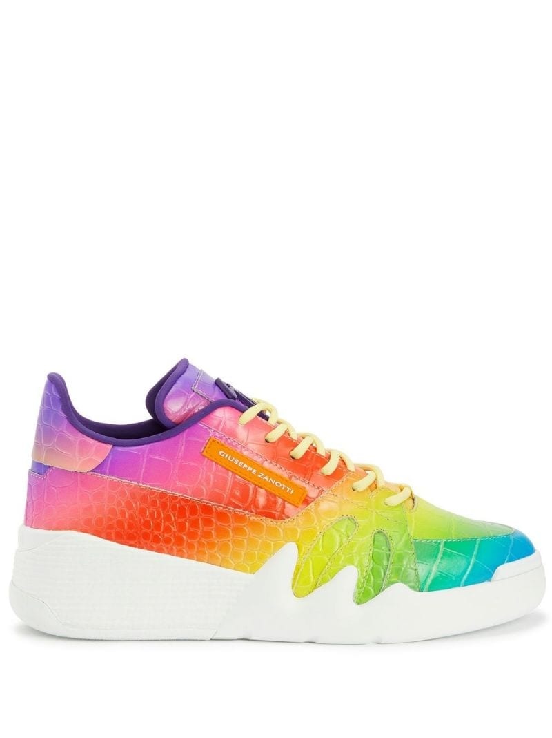 rainbow crocodile-effect trainers - 1