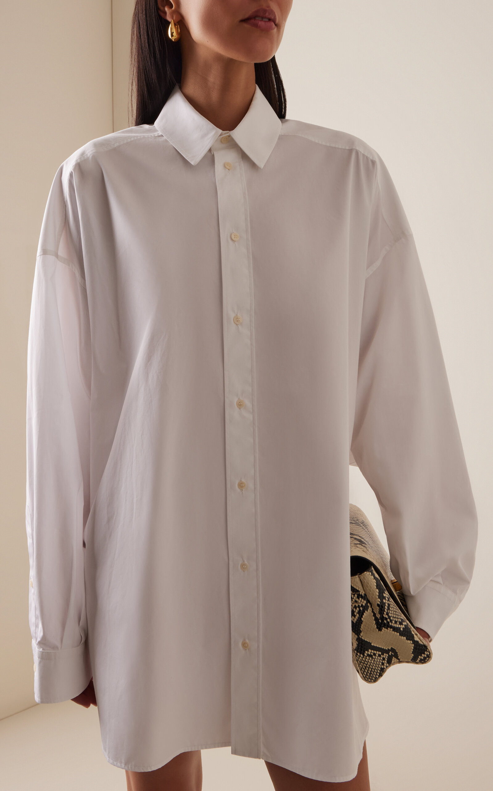 Oversize Shirt Dress Mini white - 3