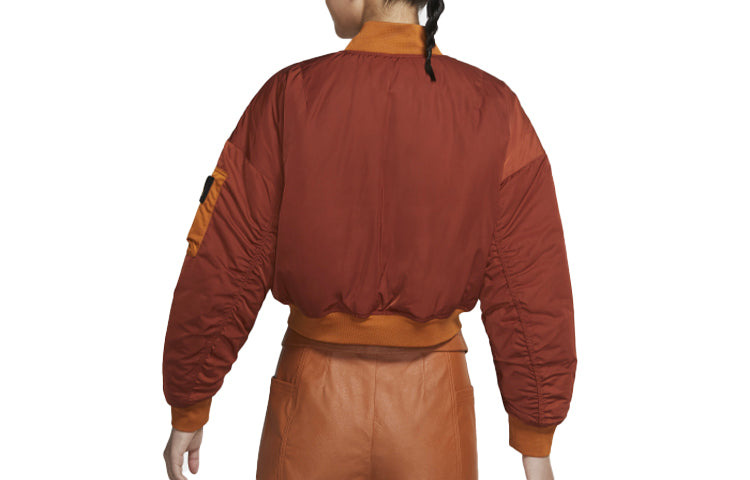 (WMNS) Air Jordan Flight Jacket 'Orange Brown' CW6449-832 - 3