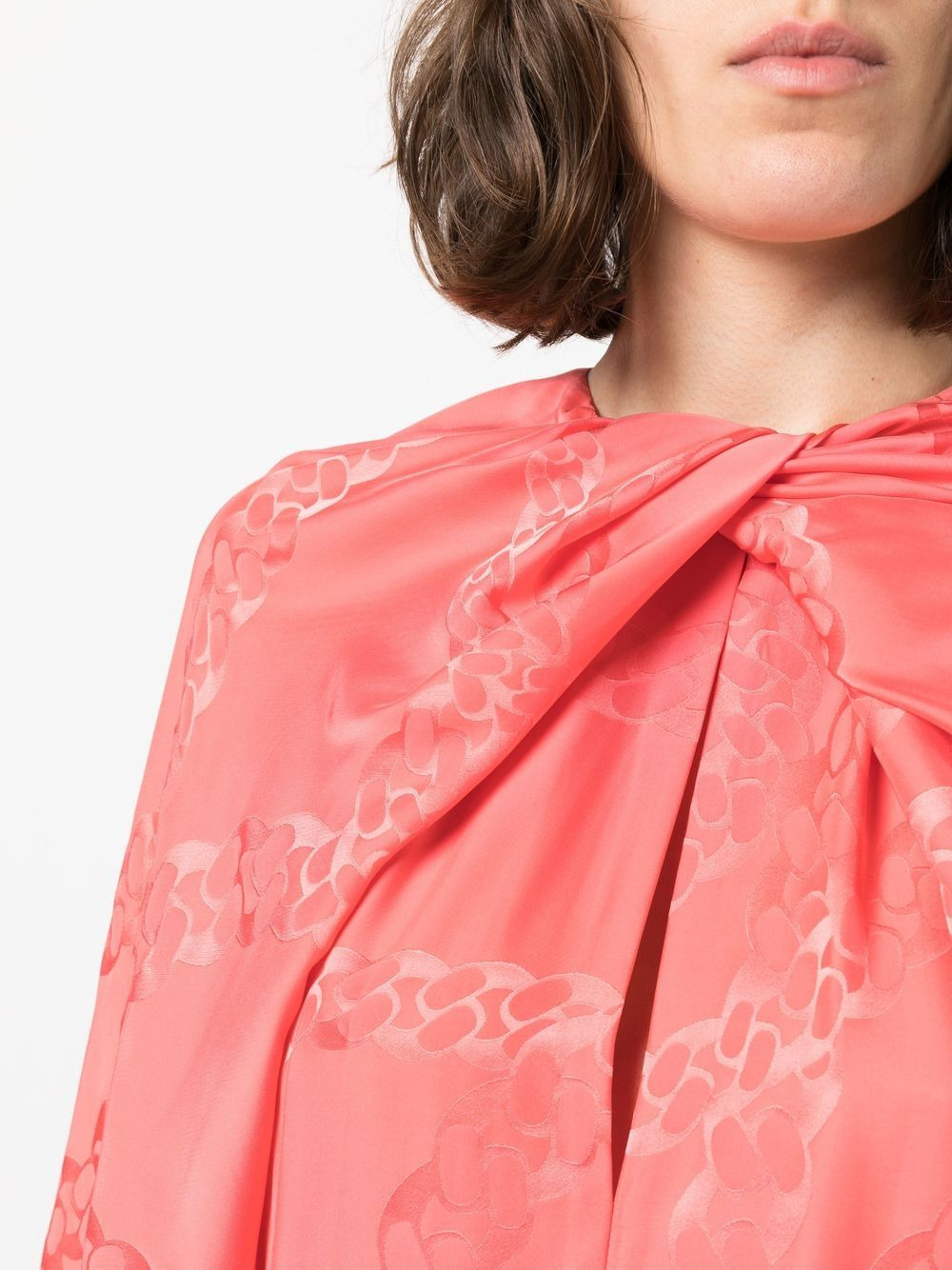 chain-link print blouse - 5