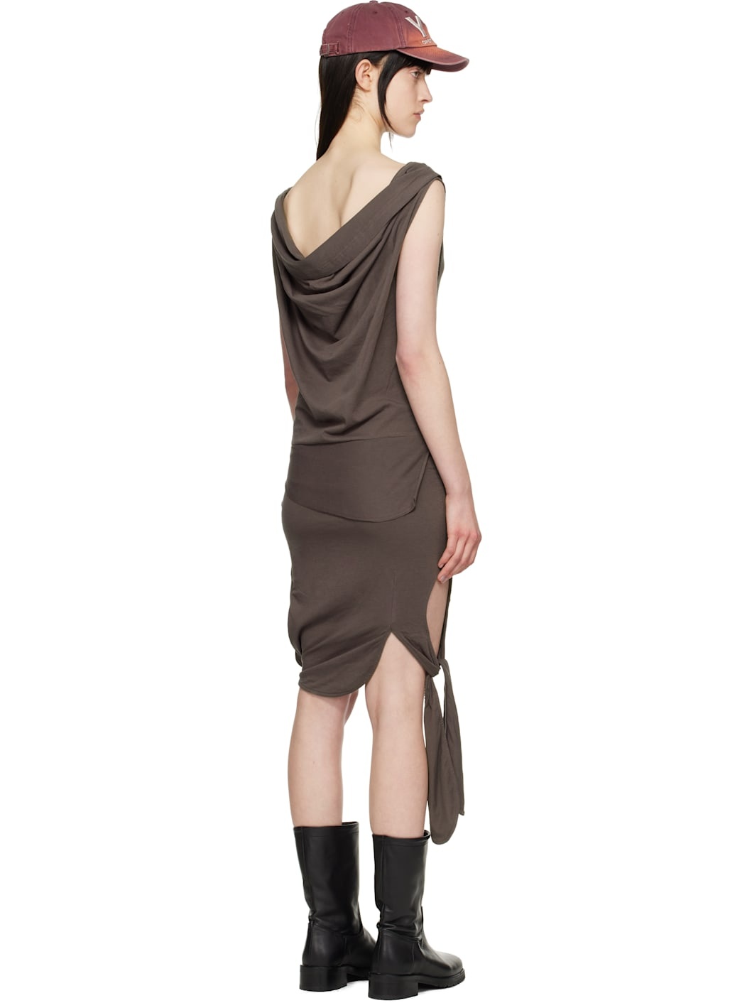 SSENSE Exclusive Brown Deconstructed Minidress - 3