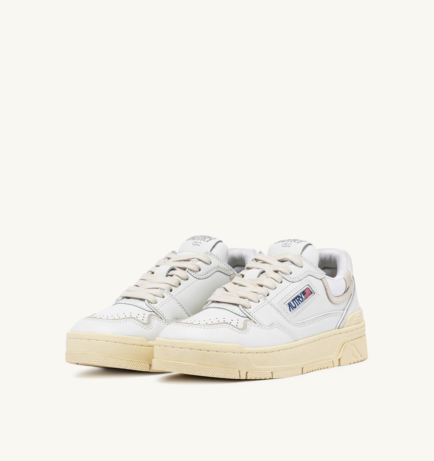 CLC LOW SNEAKERS IN WHITE LEATHER AND SUEDE - 2