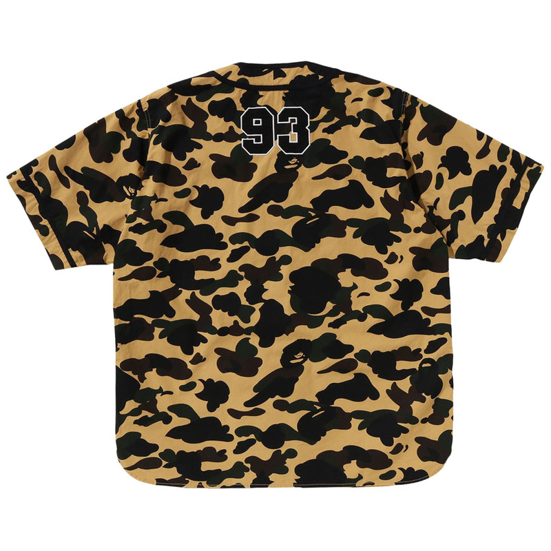 A BATHING APE® BAPE 1st Camo Baseball Shirt 'Yellow' outlook