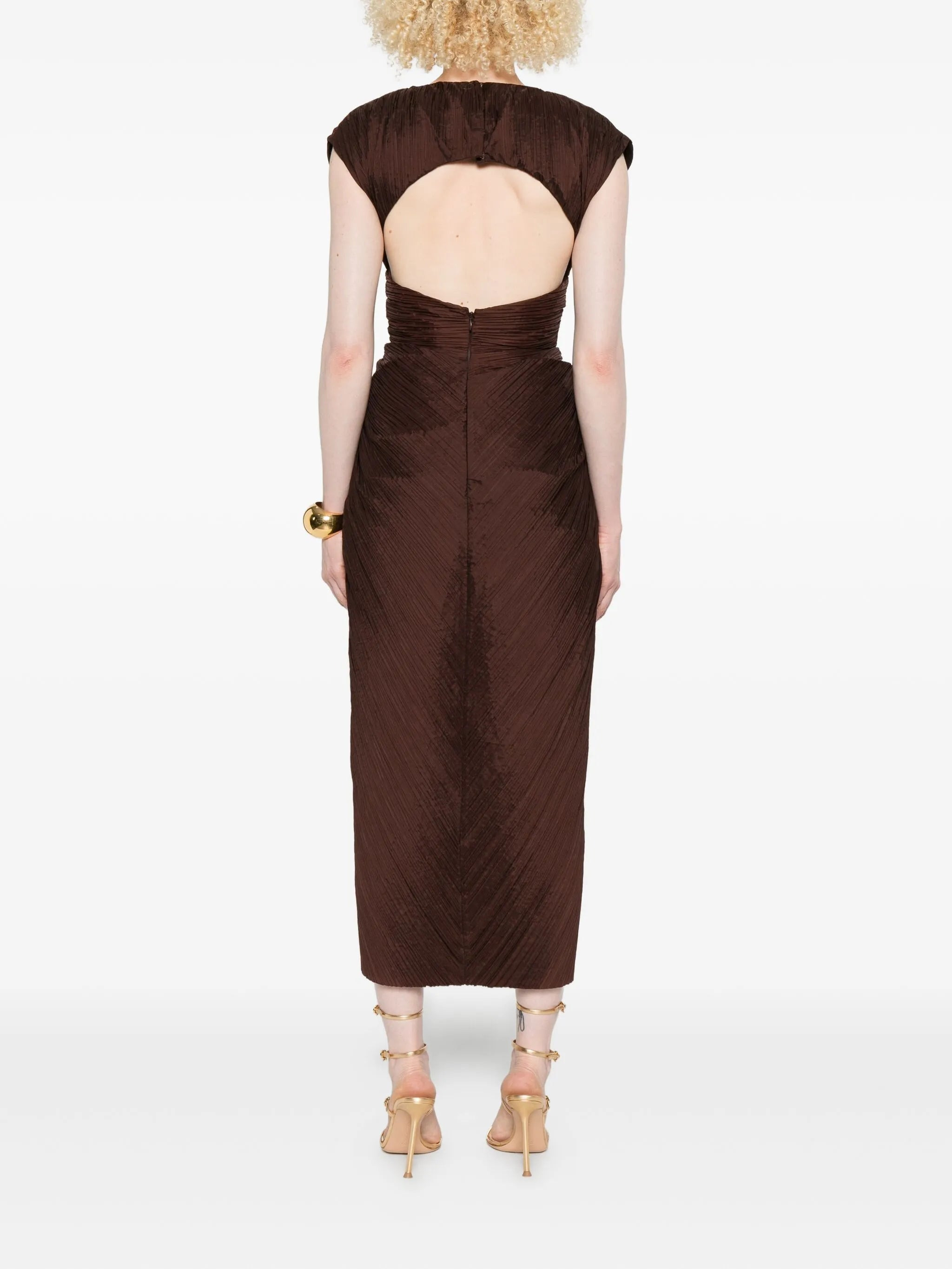 Cult Gaia Inaya Plissé Knot-detail Midi Dress - 4