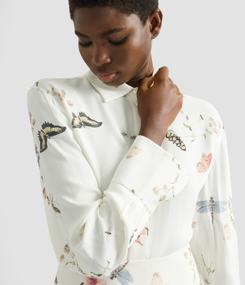 PRINTED CREPE LONG SLEEVE SHIRT 4