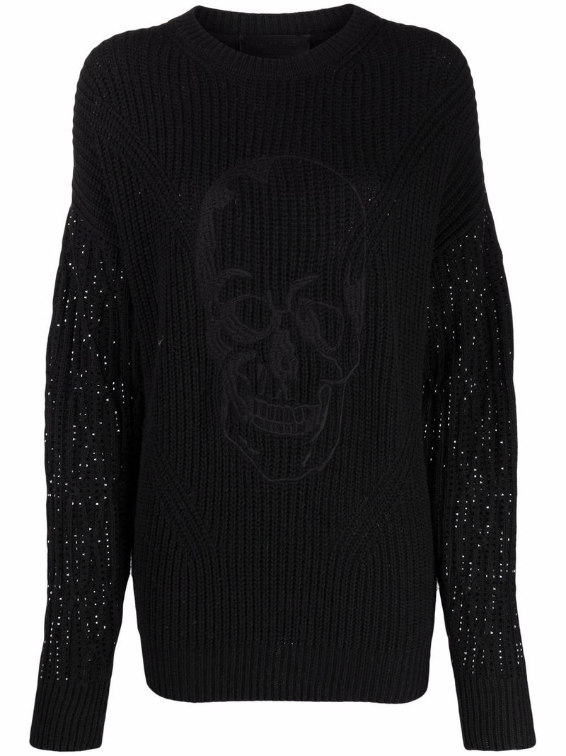 crystal-embellished knitted jumper 1