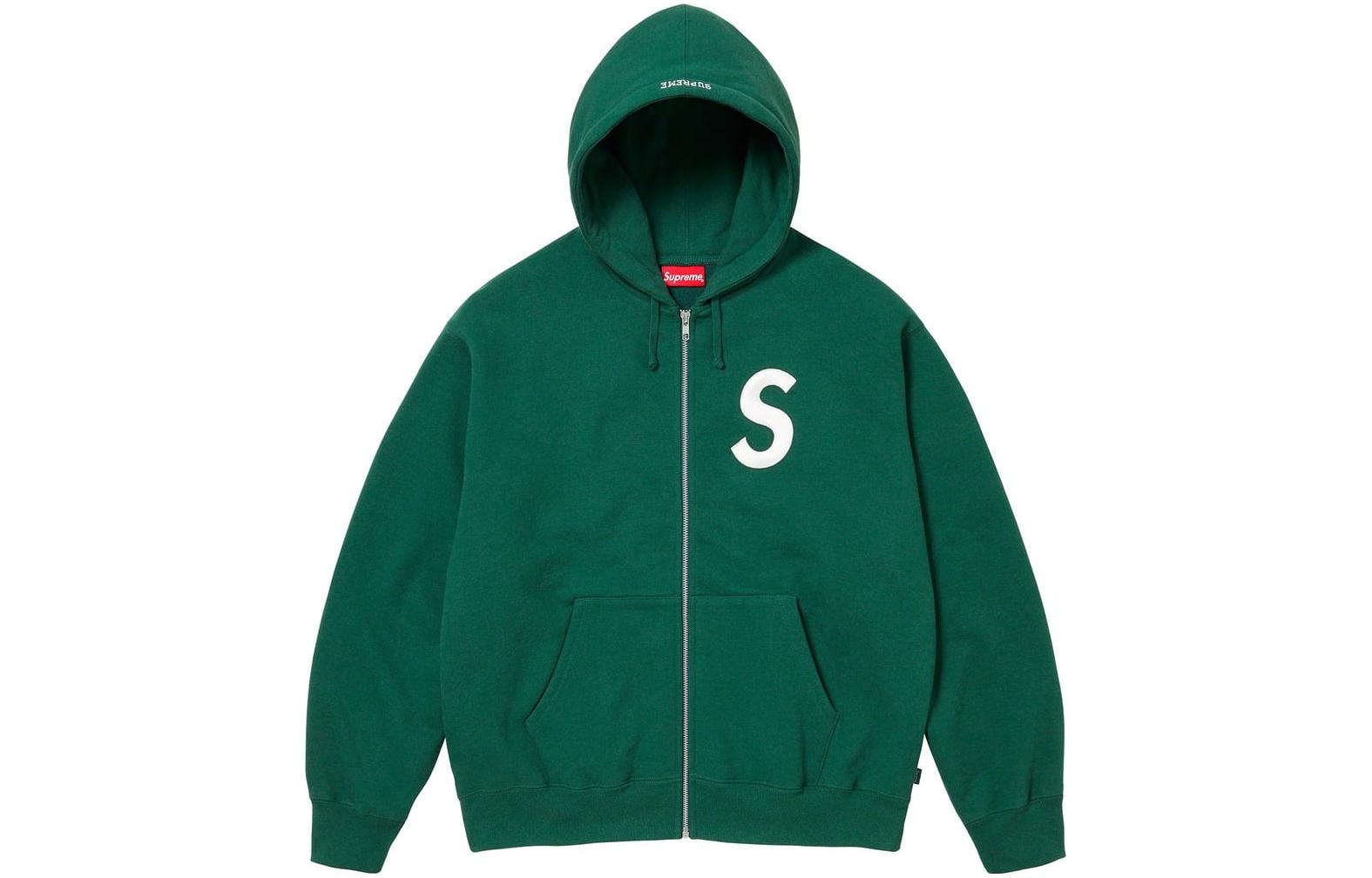 Supreme FW23 Week3 S Logo Zip Up Hooded Sweatshirt Jacket 'Green' SUP-FW23-071 - 2