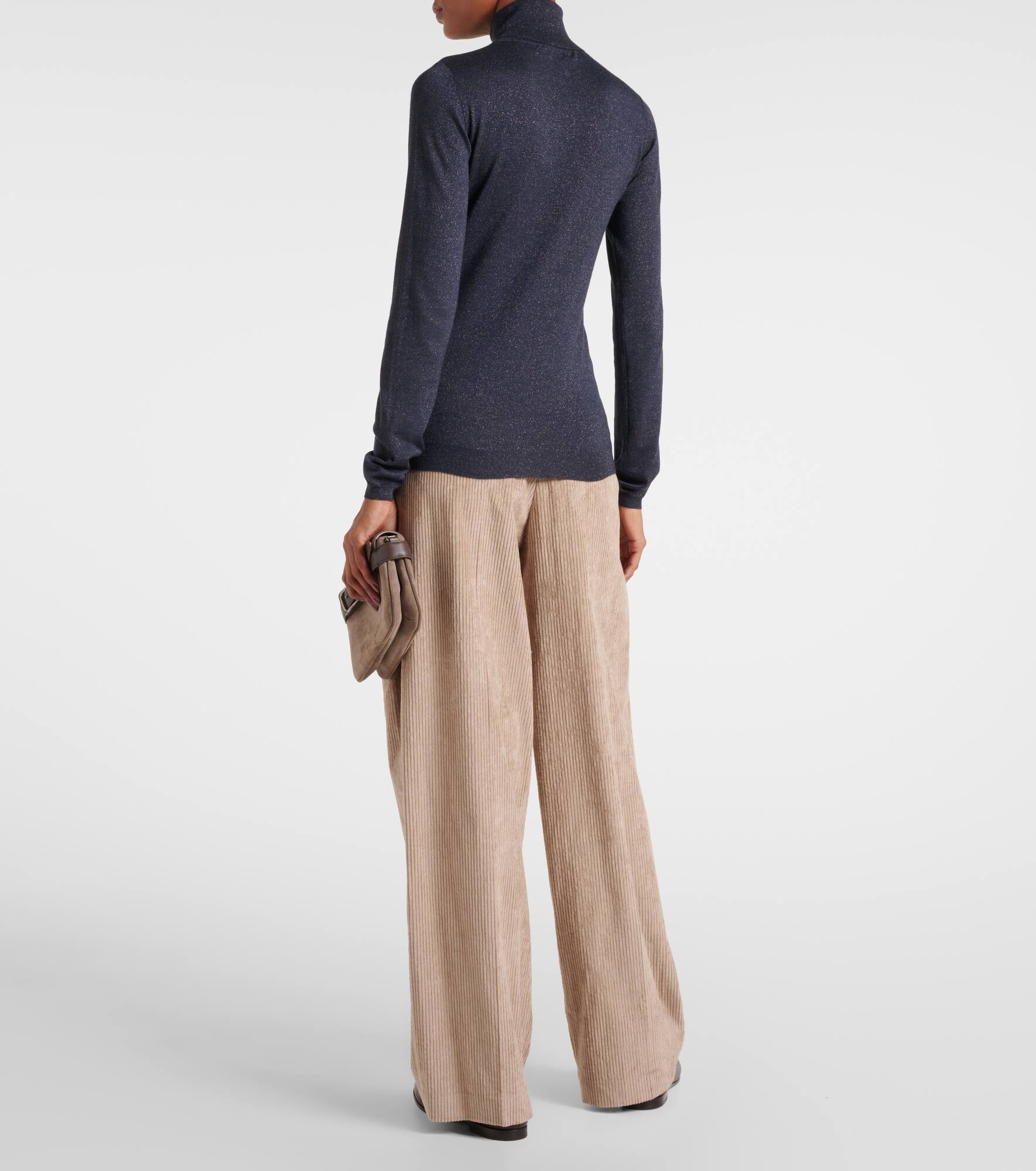 Turtleneck cashmere-blend top - 3