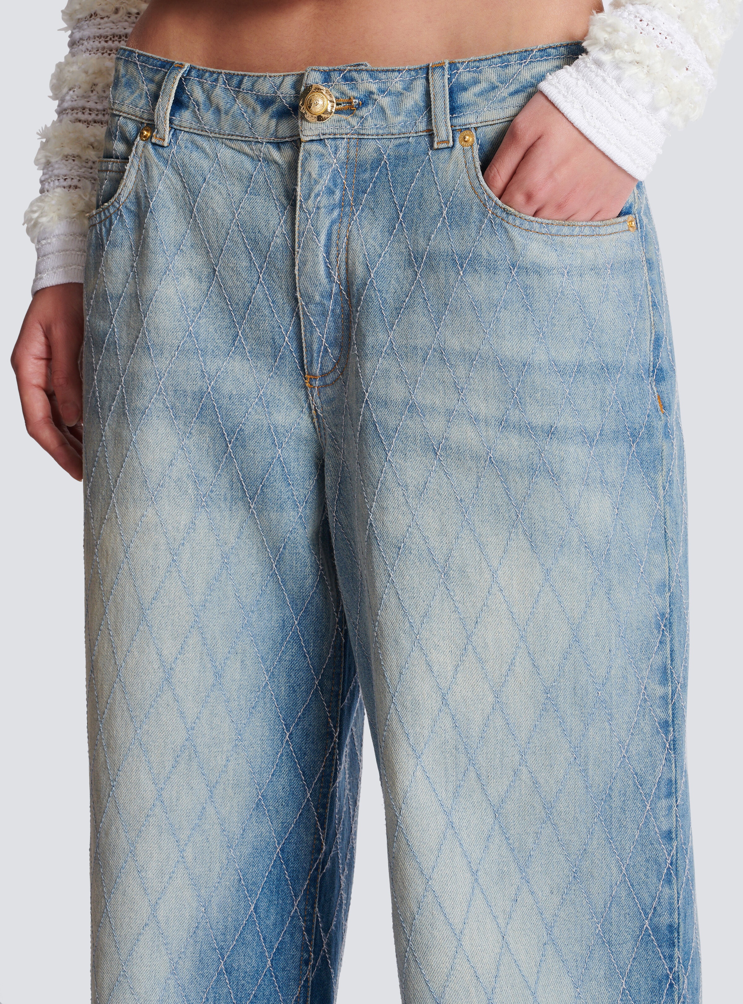 Diamond denim straight-fit jeans - 7