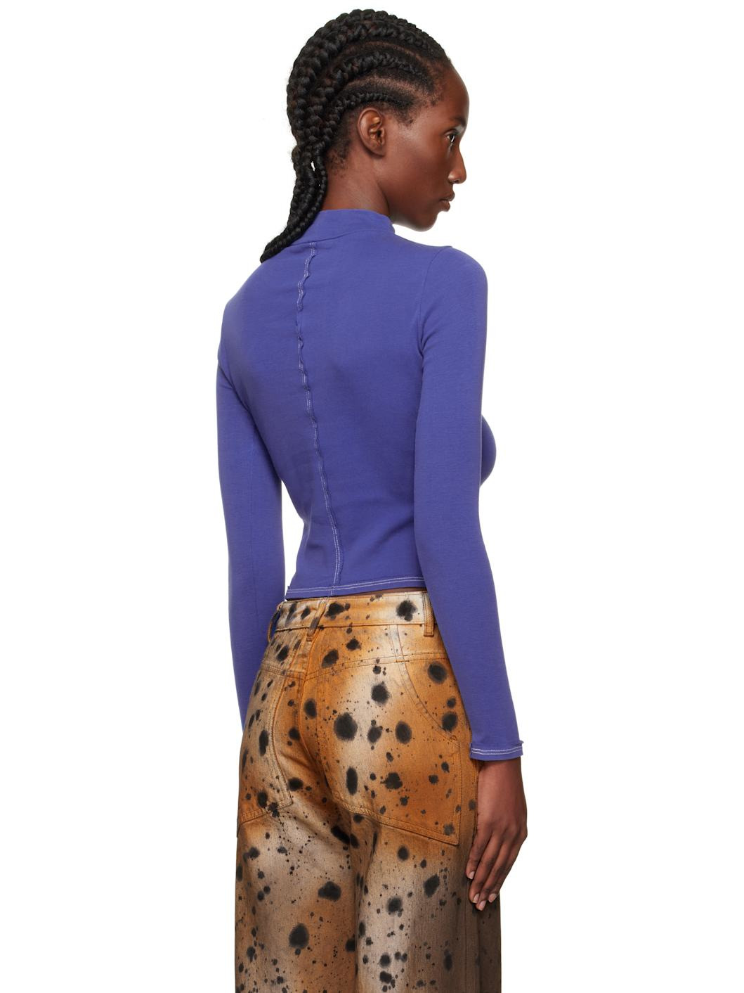 Navy Lapped Baby Turtleneck - 3