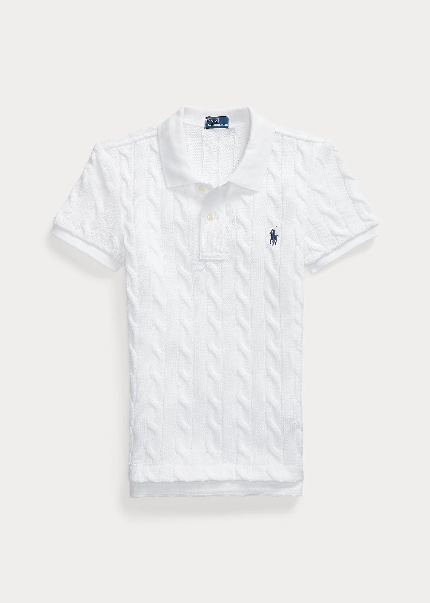 Cable-Knit Polo Shirt - 1
