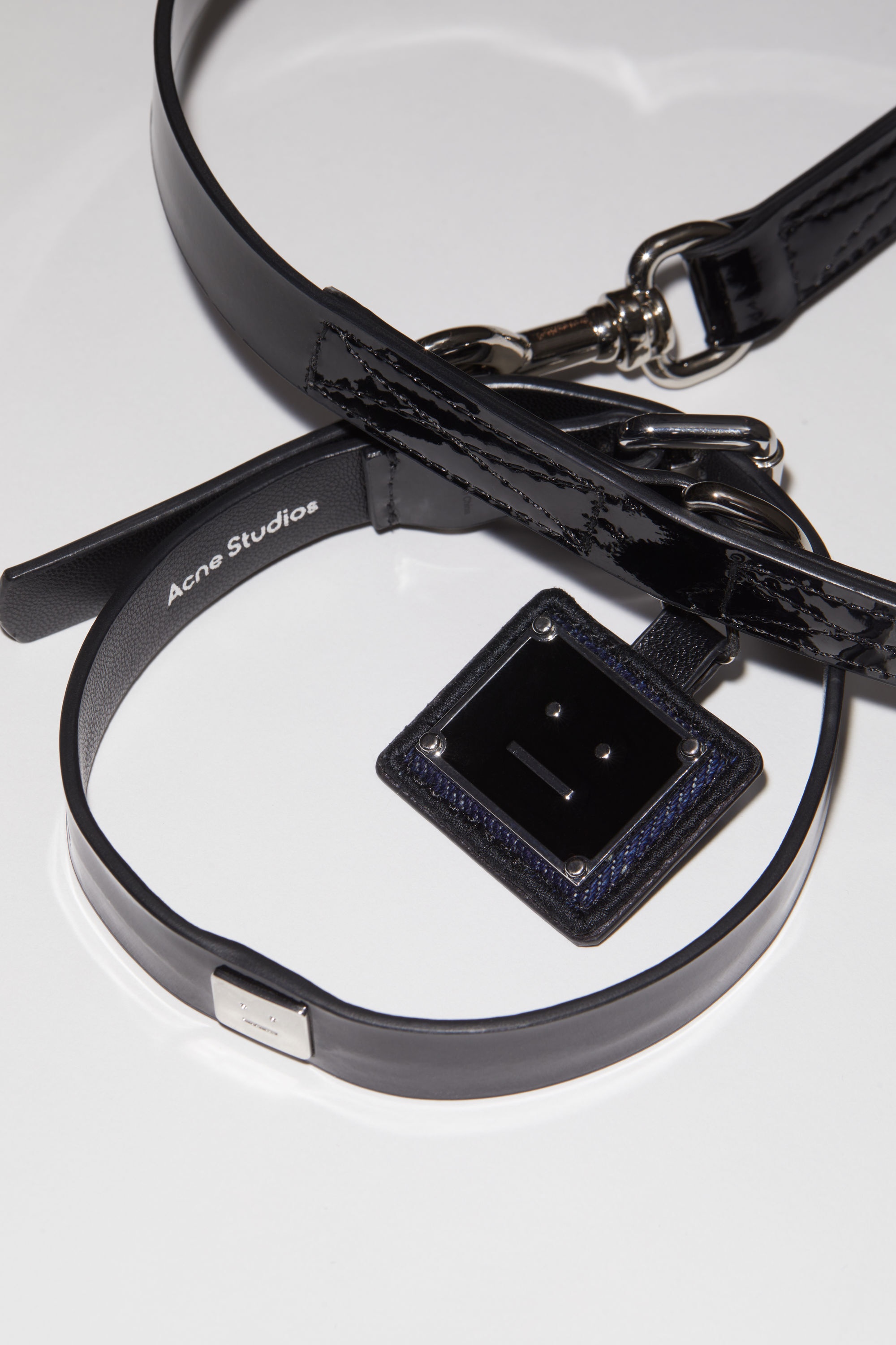 Small face logo pet leash - Black/black - 3