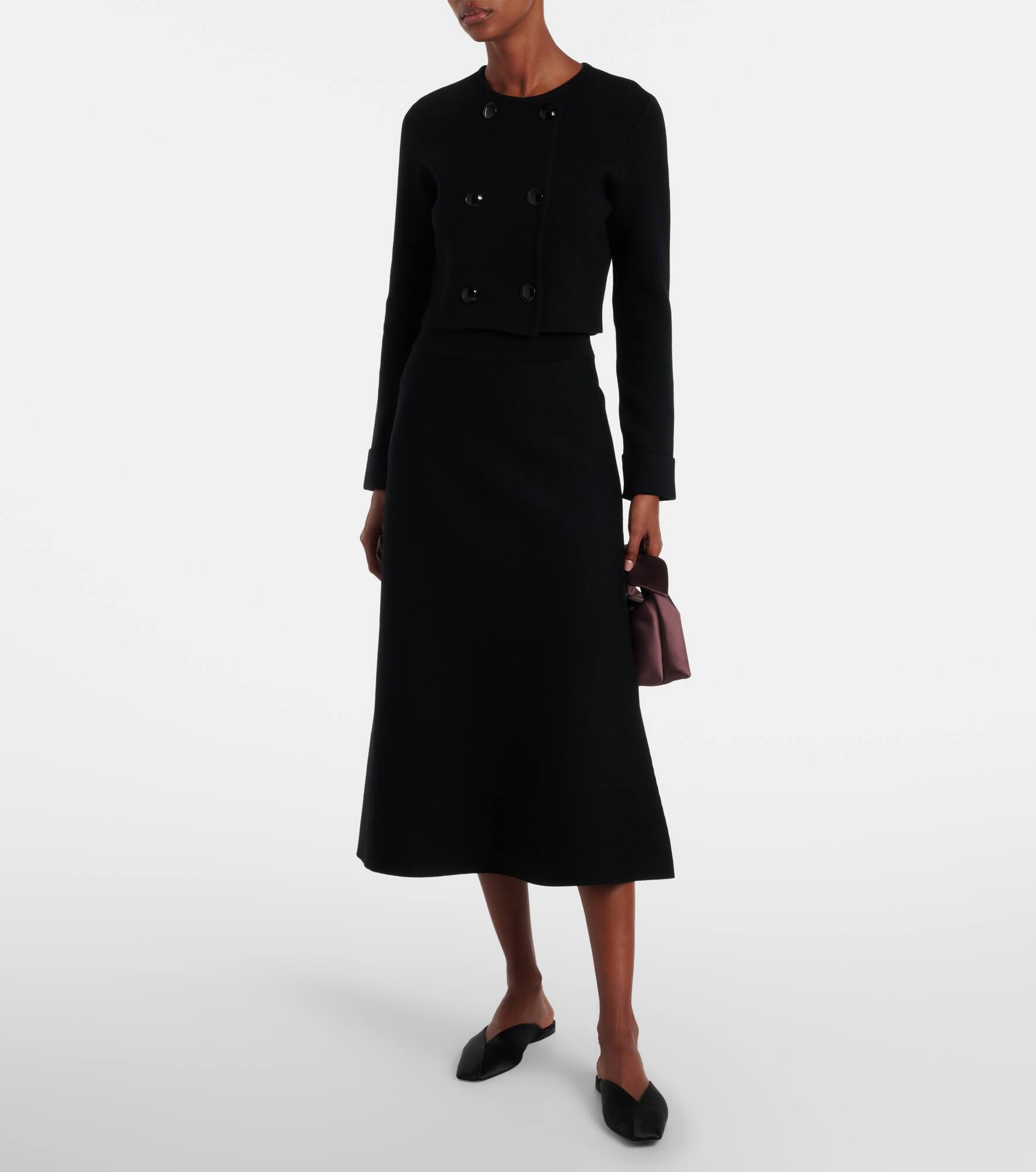 Sharp Ambition wool-blend midi skirt - 2