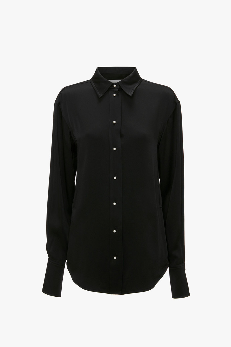 Waistcoat Detail Shirt In Black - 1