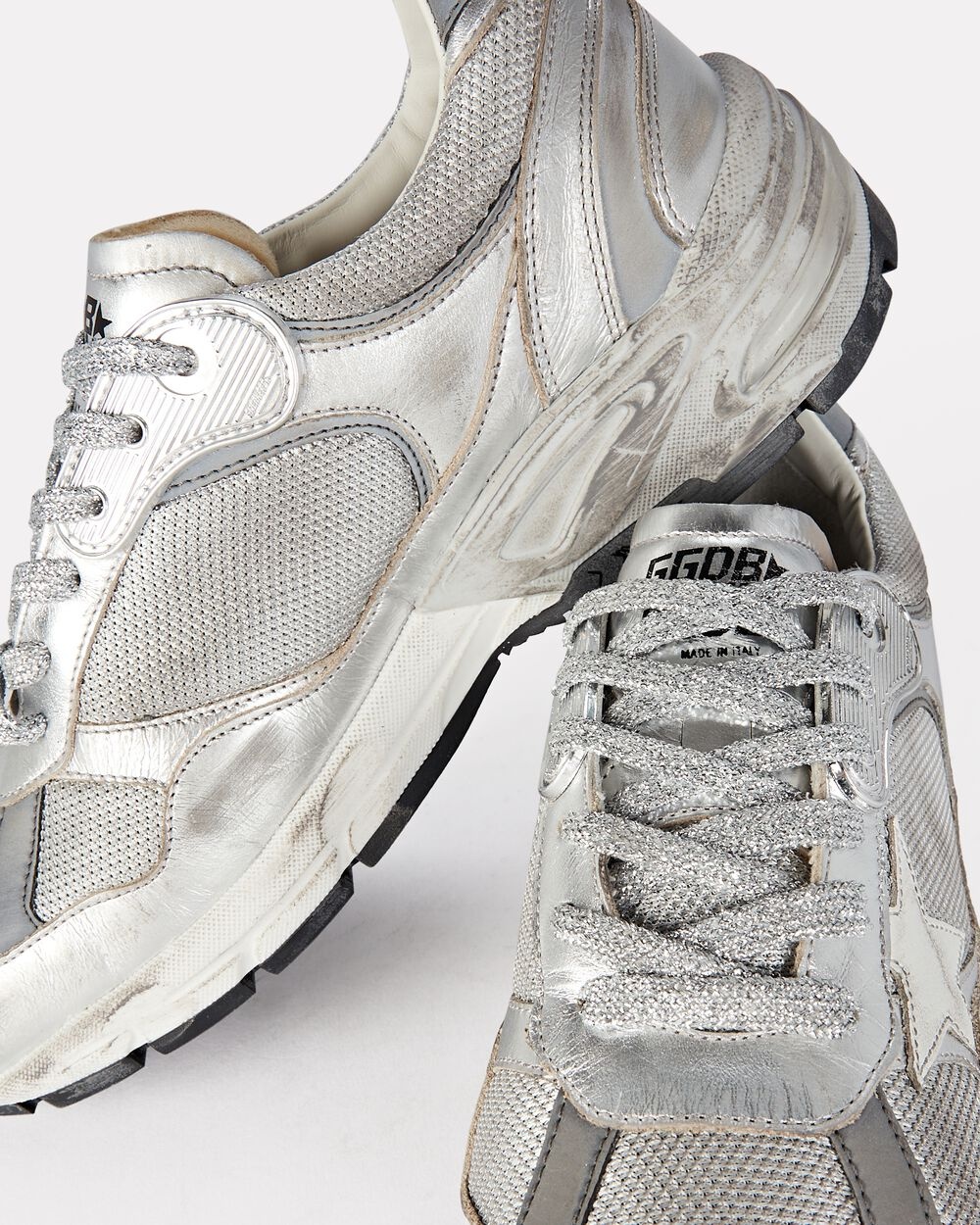 Dad Metallic Leather Runner Sneakers - 4