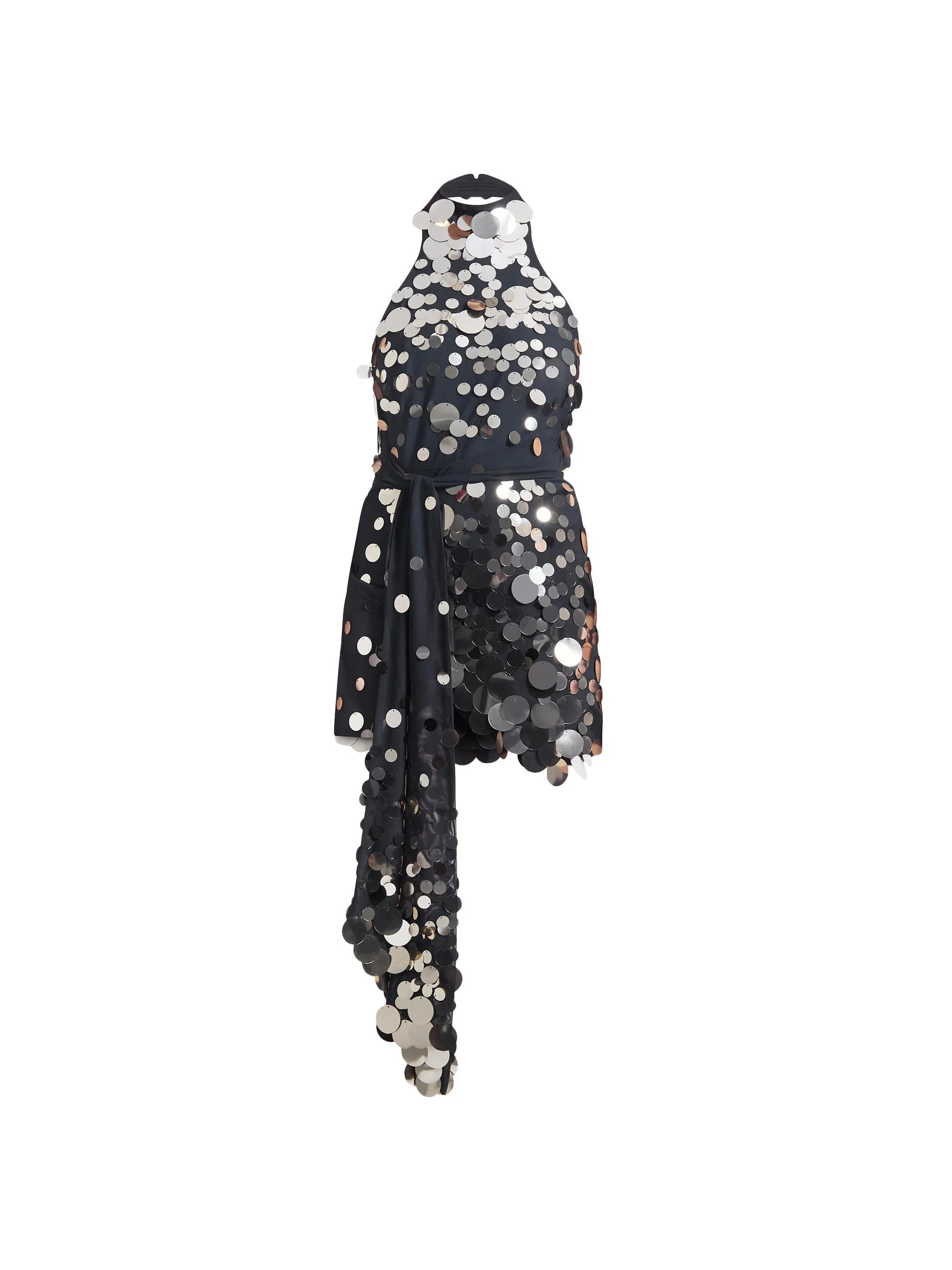 Women's Dream Of Light Sequined Wrap Minidress - Black Gold - 1