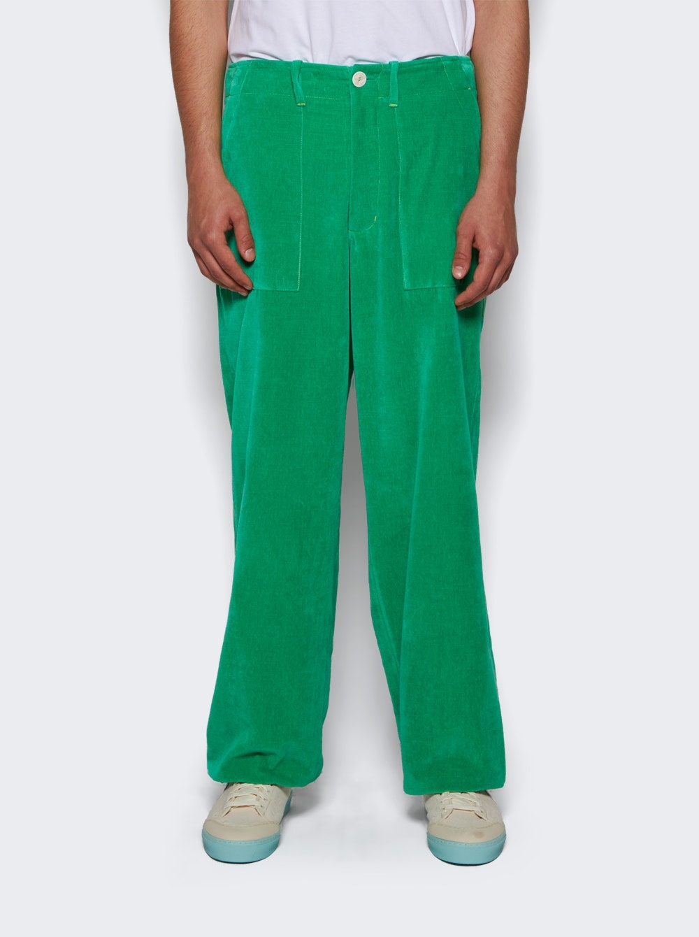 Cotton Velvet Work Pant Jade Green - 3