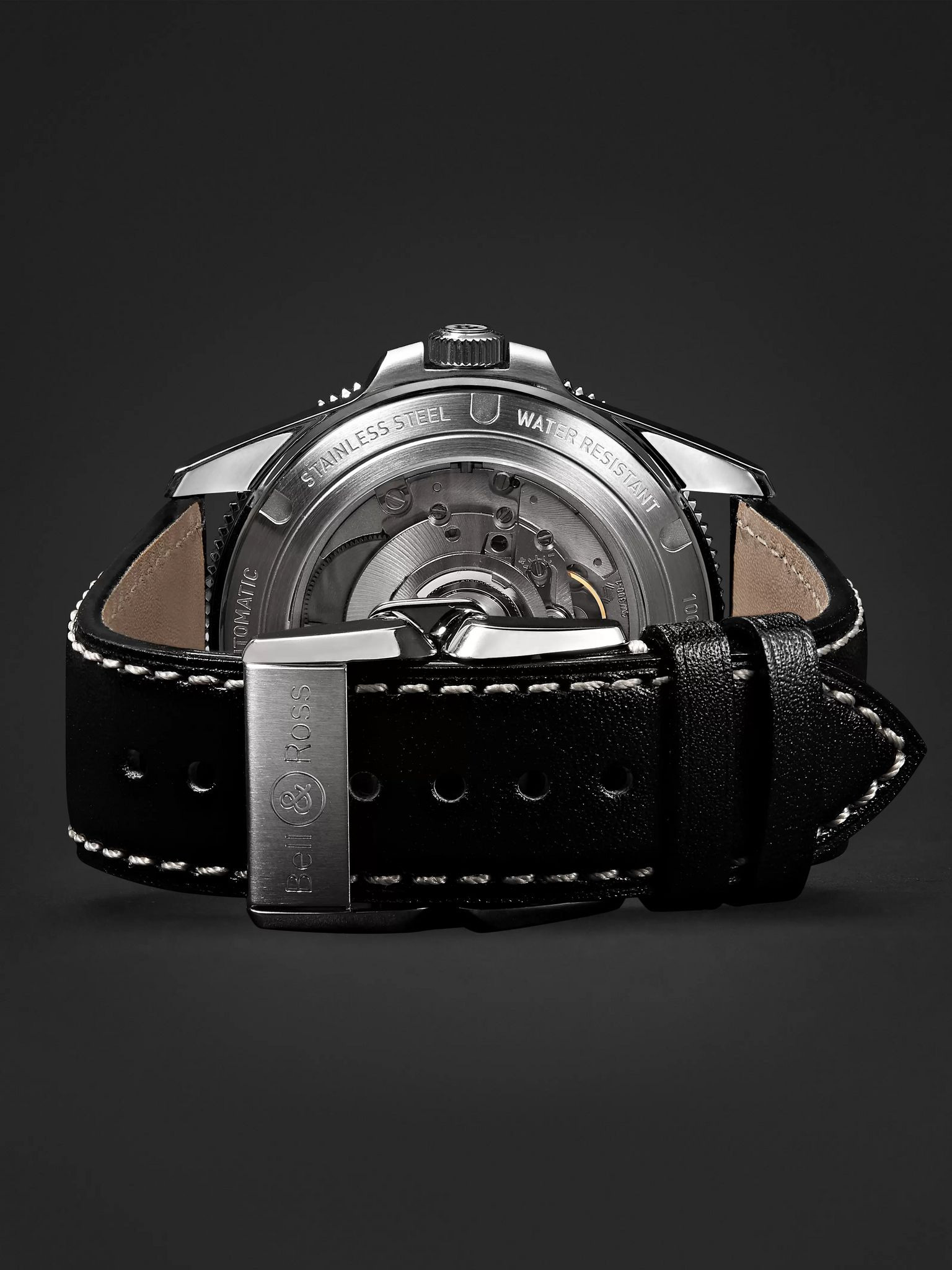 BR V2-92 Automatic 41mm Stainless Steel and Leather Watch, Ref. No. BRV292-­‐BL-­‐ST/SCA Black - 7