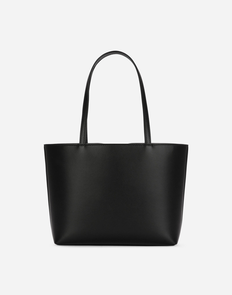 Small calfskin shopper with logo 3