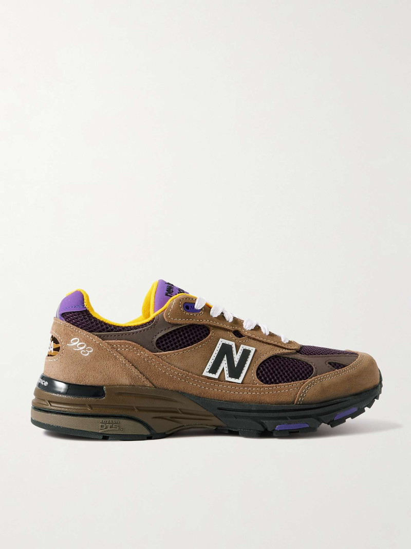 993 Leather-Trimmed Mesh and Suede Sneakers - 1