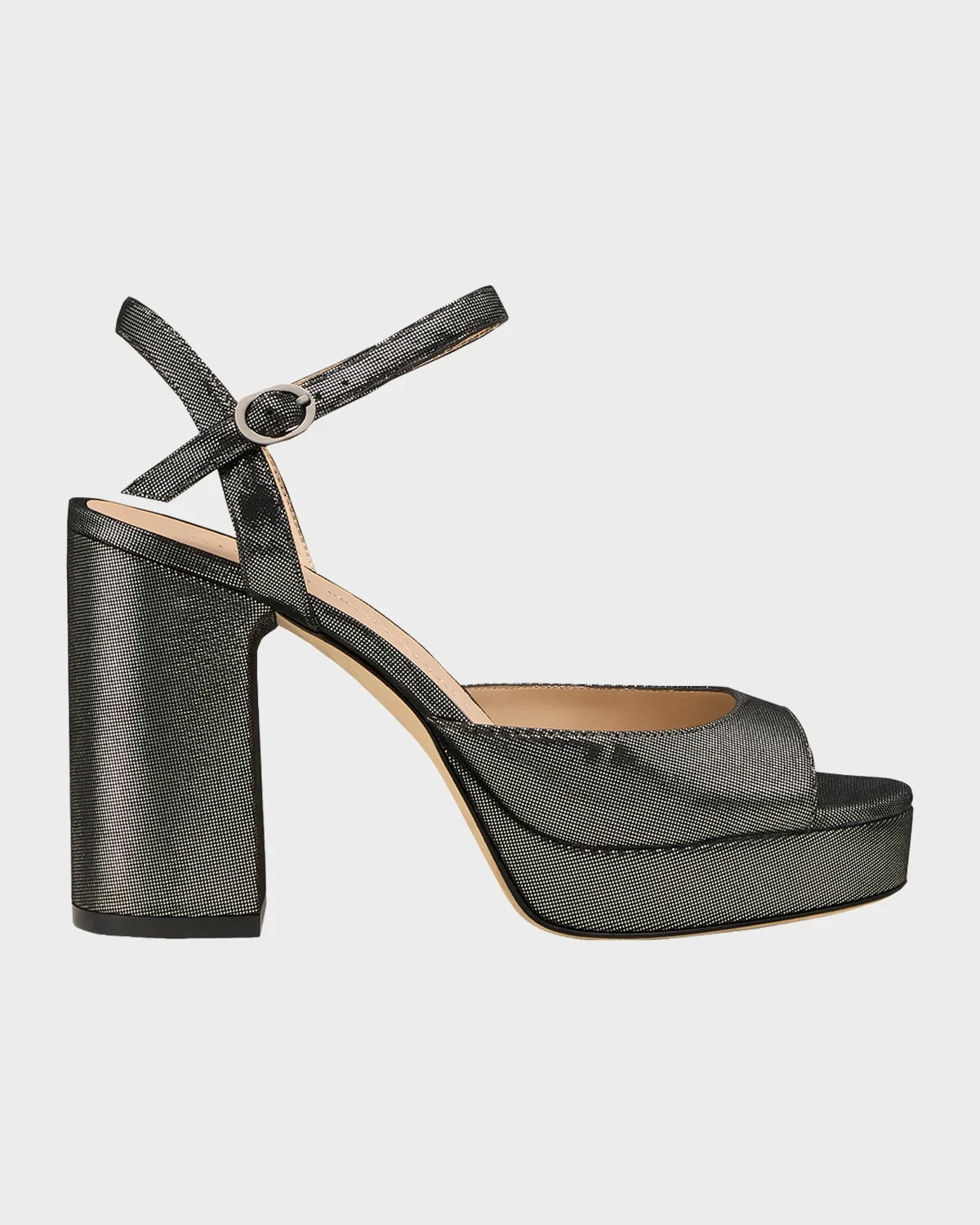 Dayna II Leather Noir Ankle-Strap Platform Sandals - 1