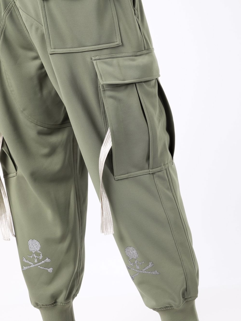 tapered metallic logo trackpants - 5