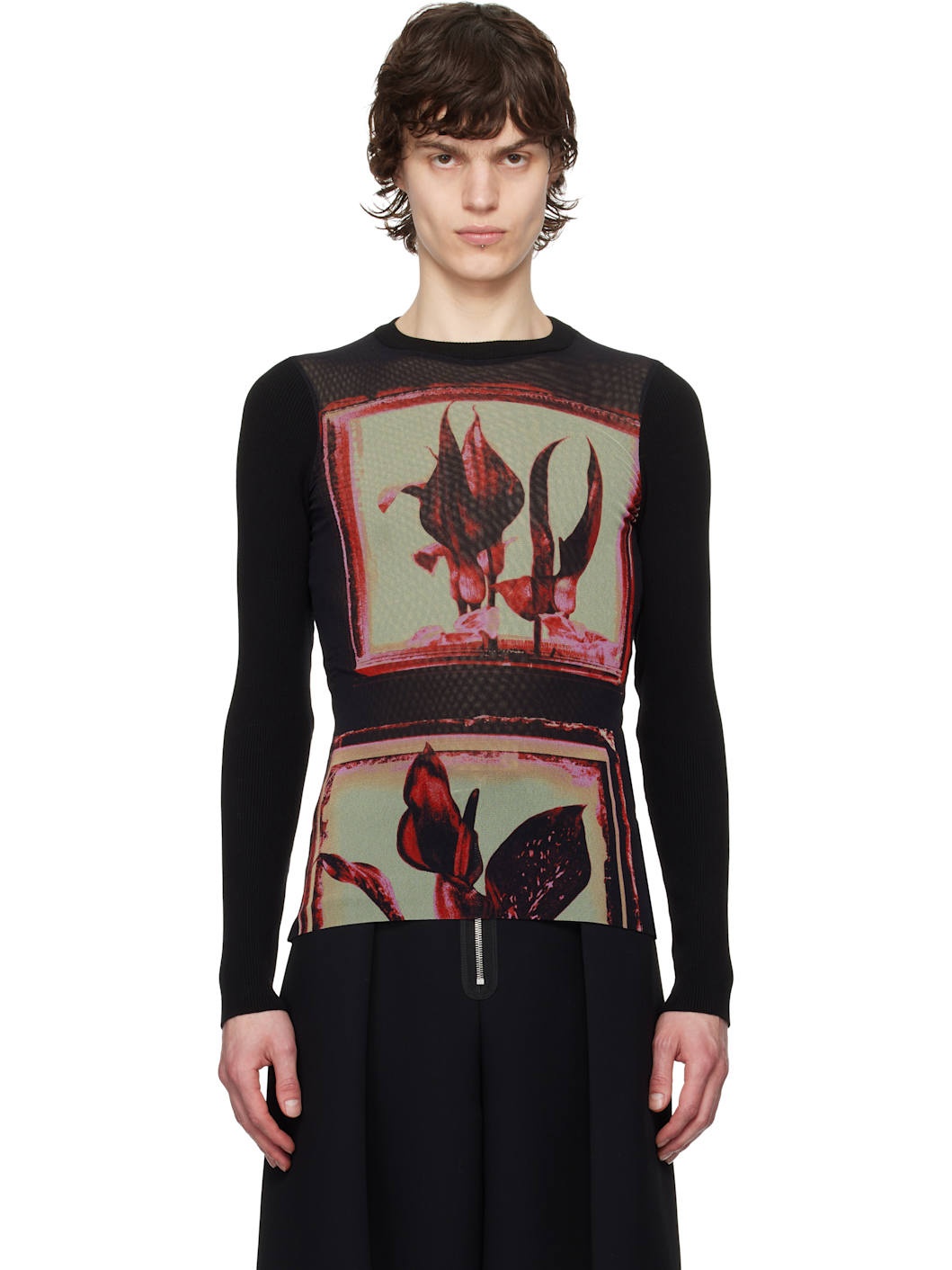 Black Flowers Cadres T-shirt - 1