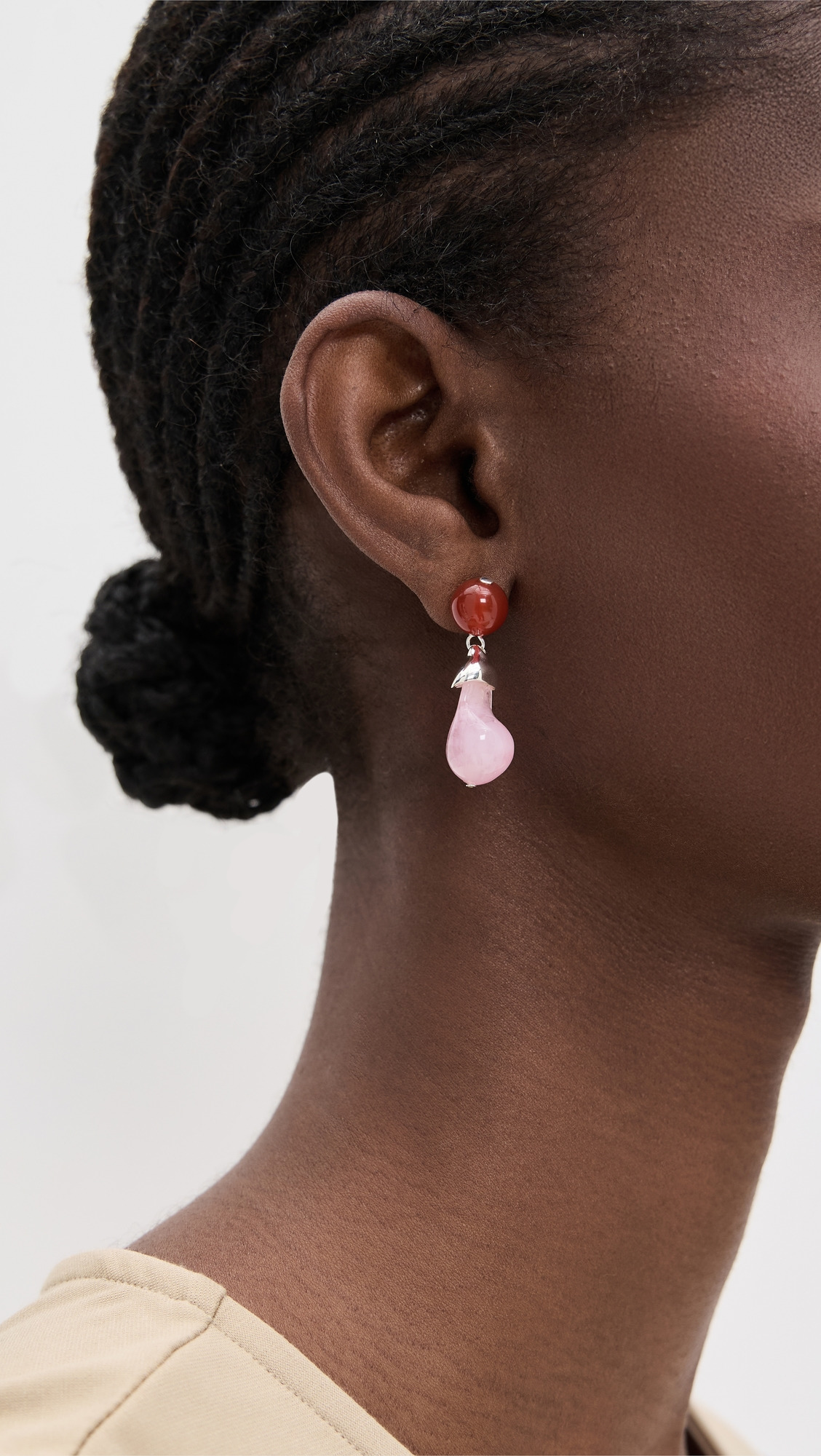 Bio-Resin and Agate Drop Earrings - 2
