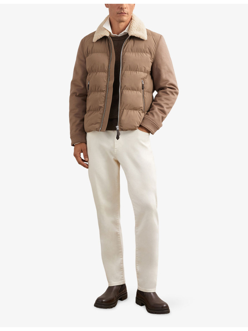 REISS Maximus Wool-Sleeve Quilted Nylon Puffer Jacket outlook
