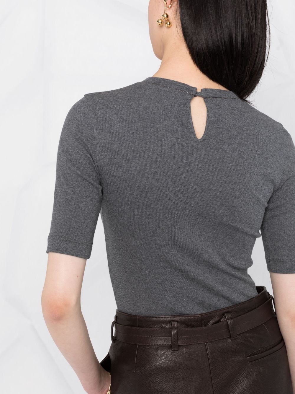 short-sleeve knitted top - 3