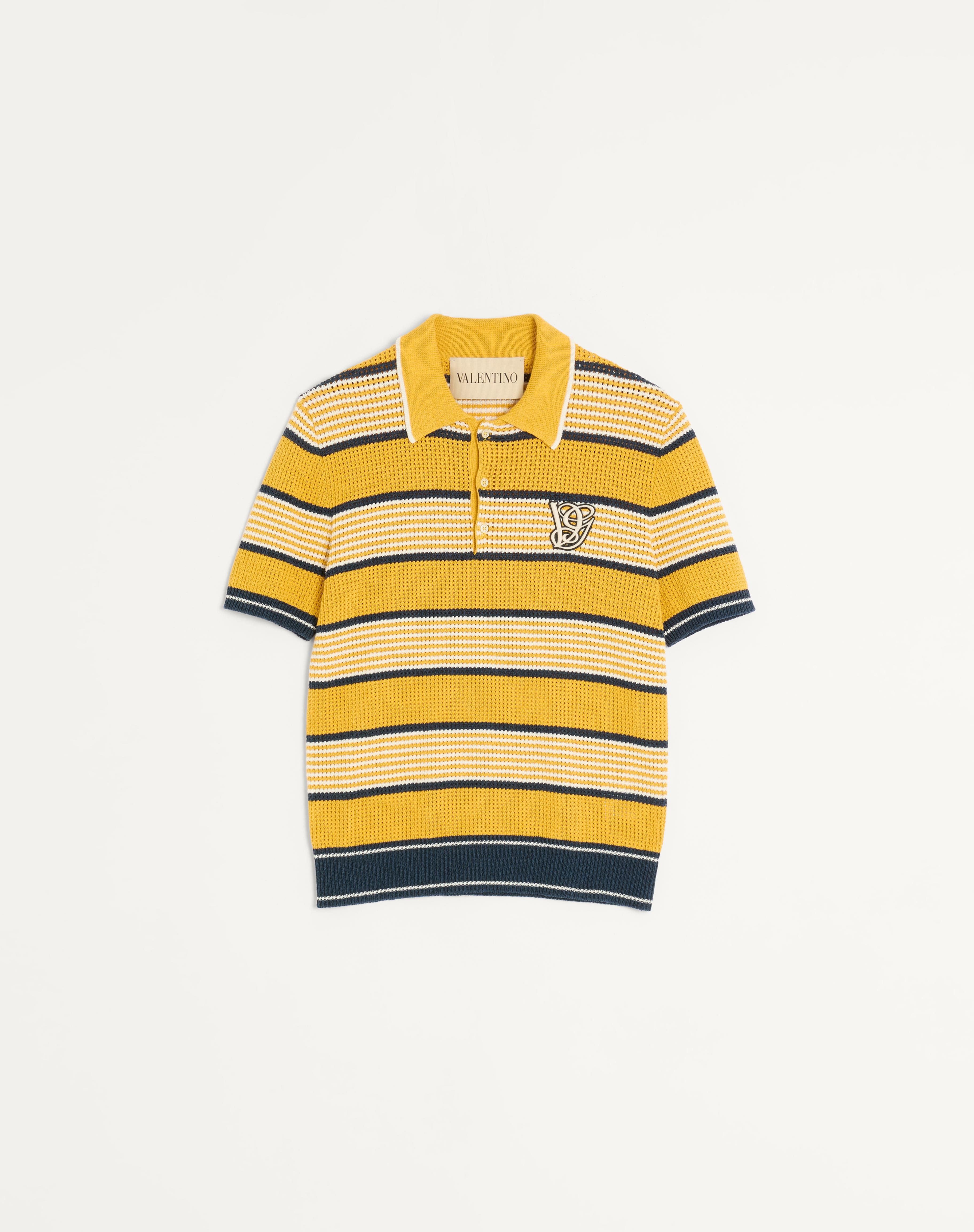 LONG-SLEEVED LINEN AND COTTON POLO SHIRT WITH VG PATCH - 1