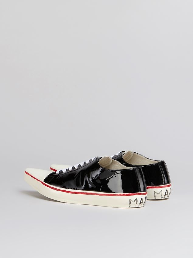 PATENT LEATHER GOOEY LOW-TOP SNEAKER W/MARNI GRAFFITI-STYLE SIGNATURE - 3
