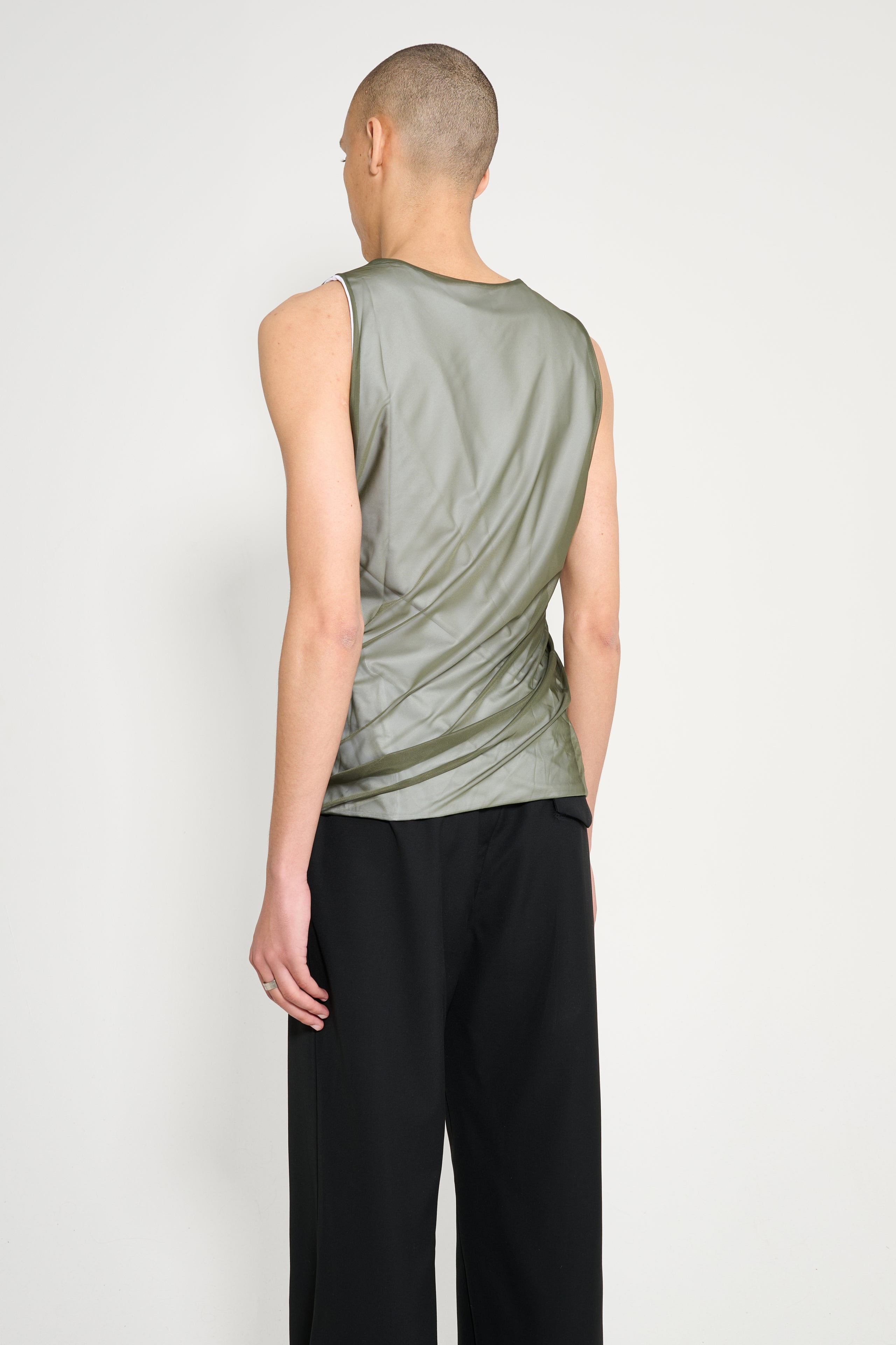 OLLY SHINDER TWISTED TANK GREEN WHITE - 3