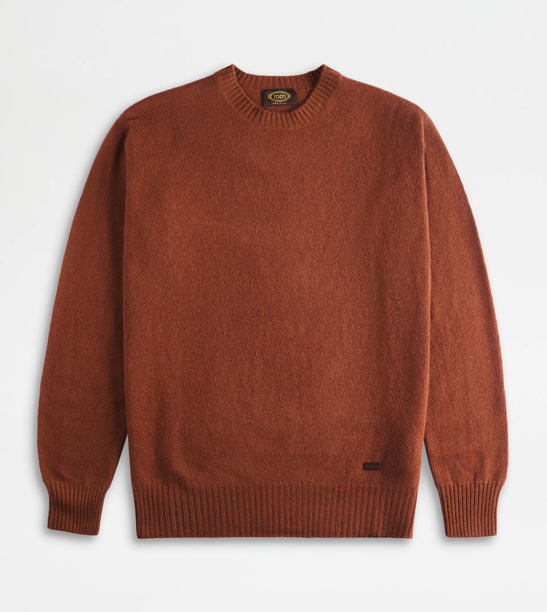CASHMERE BLEND ROUND-NECK JUMPER - ORANGE - 1