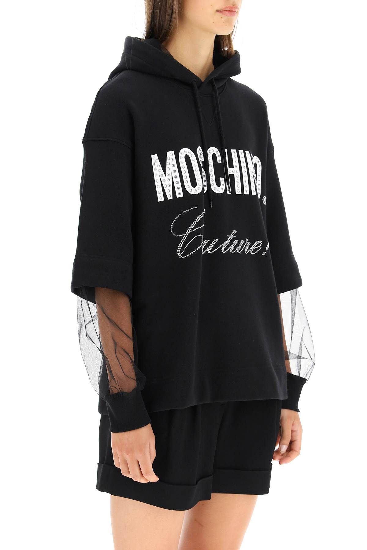 MOSCHINO COUTURE SWEATSHIRT WITH TULLE INSERTS - 3