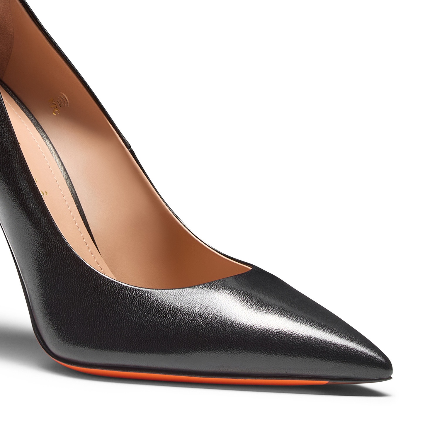 Women's black leather high-heel pump - 5