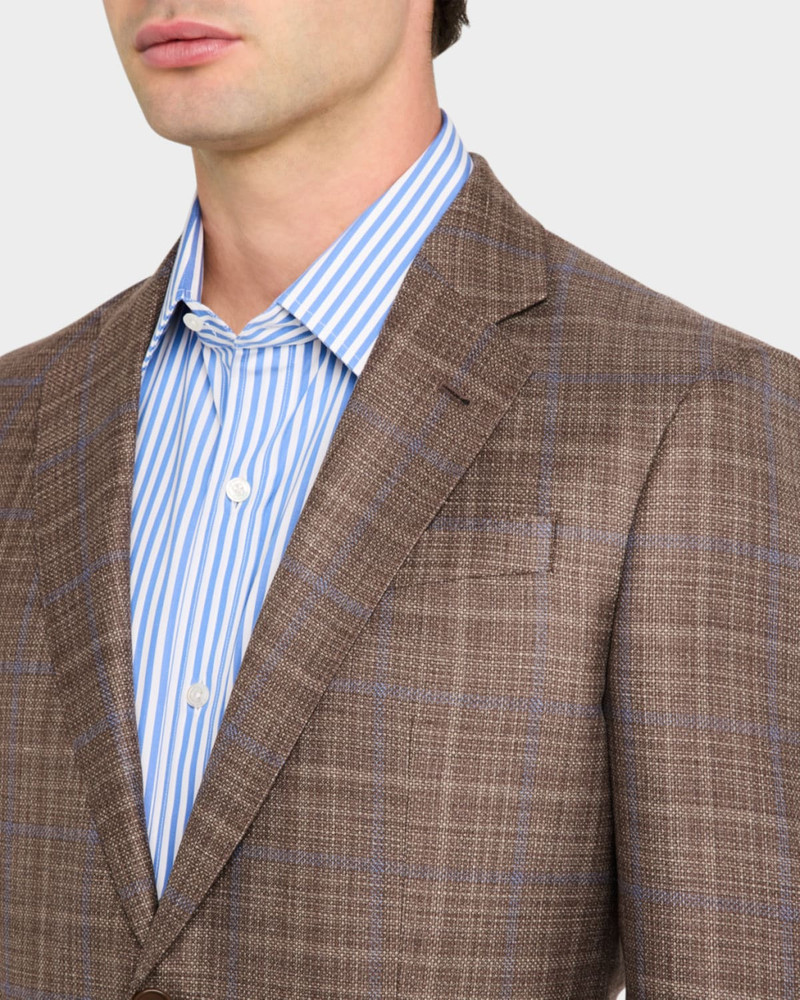 남자의 질감 Plaid 스포츠 코트 5