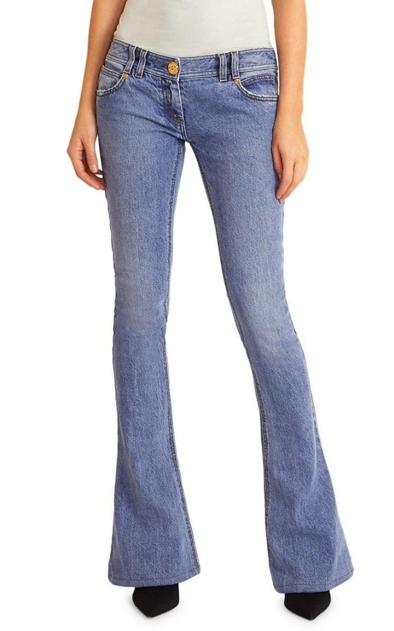 Balmain Monogram Low-Rise Bootcut Jeans outlook