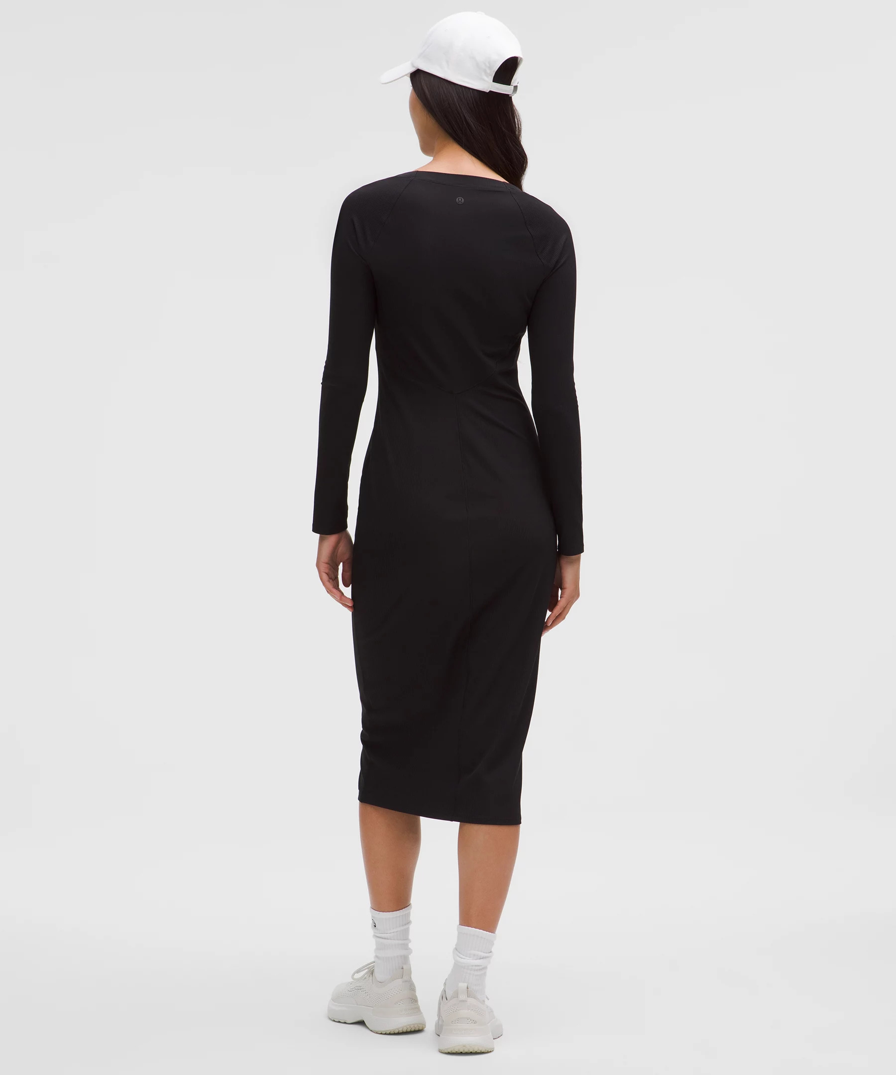 All Aligned Ribbed Long-Sleeve Midi Dress - 2