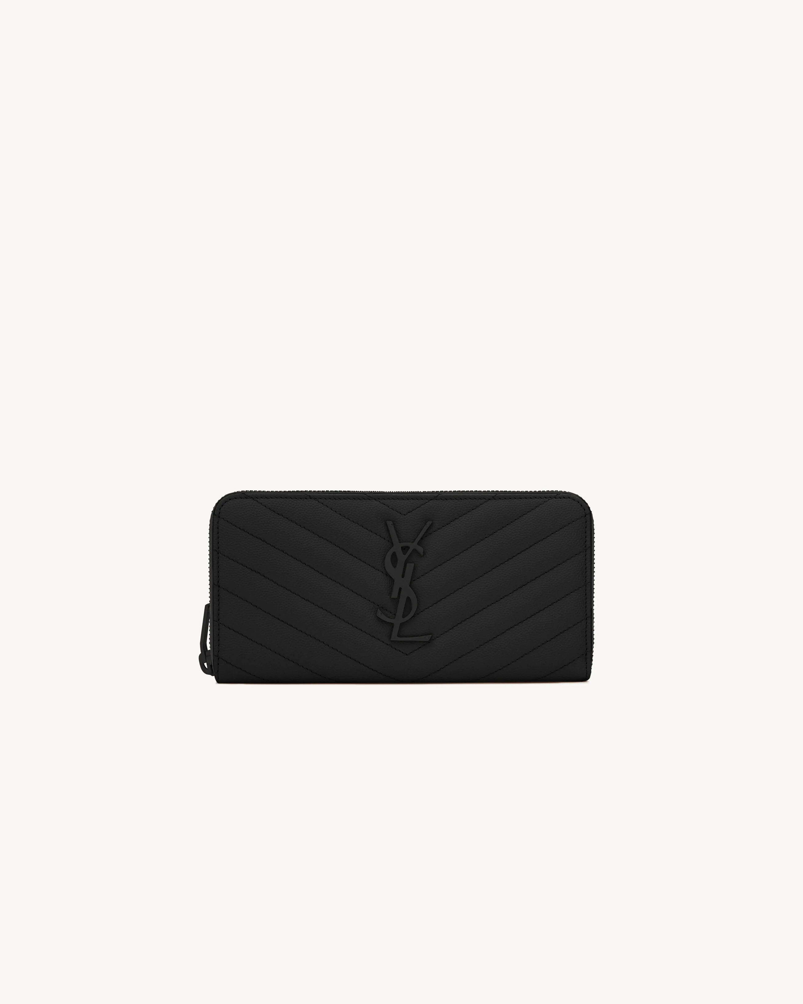 CASSANDRE MATELASSÉ ZIP AROUND WALLET IN GRAIN DE POUDRE LEATHER - 1