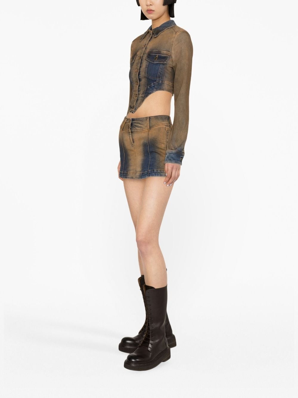 Harley cropped denim jacket - 3