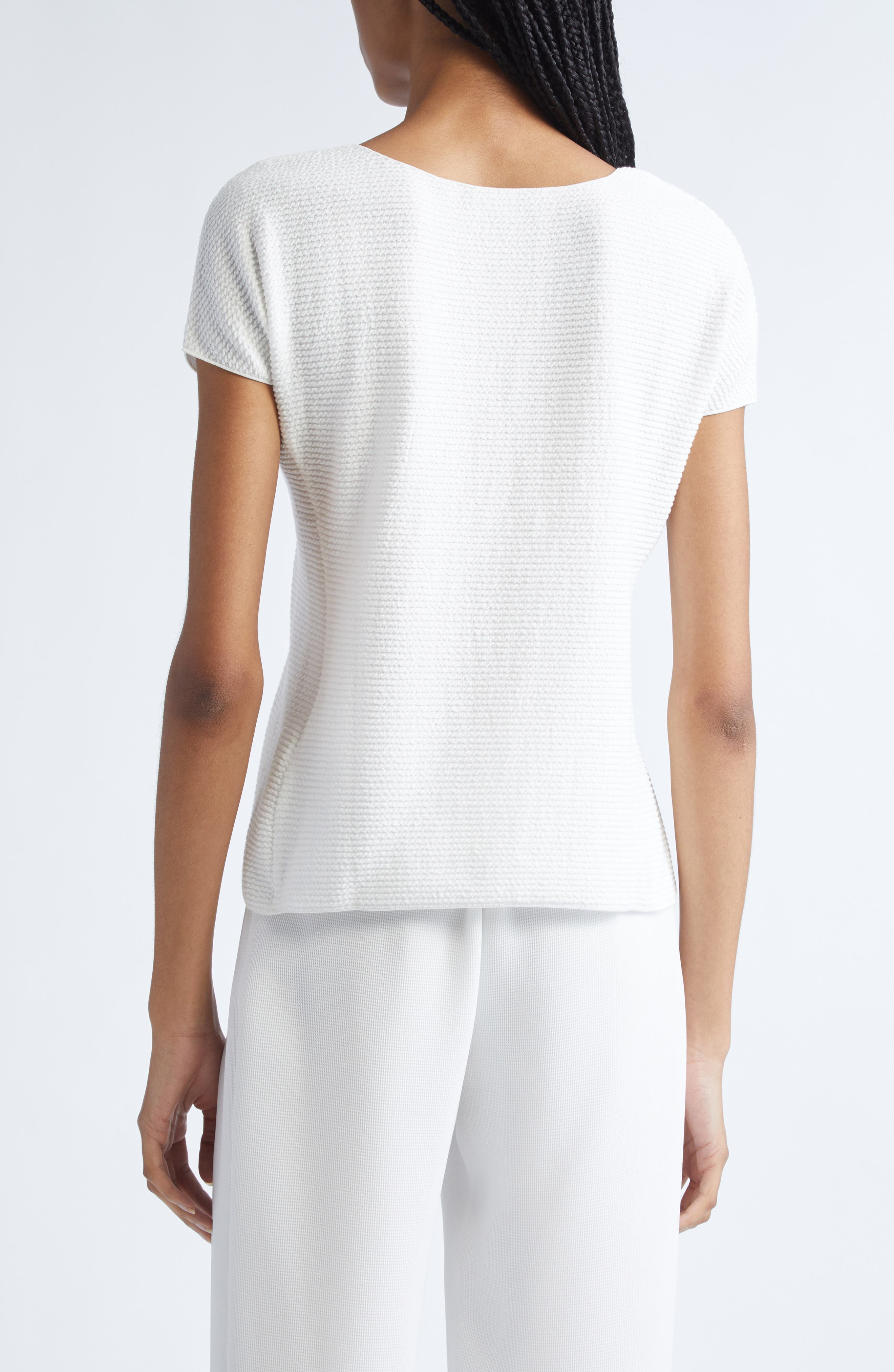 Emporio Armani Ribbed Jersey T-shirt in Solid White at Nordstrom - 2