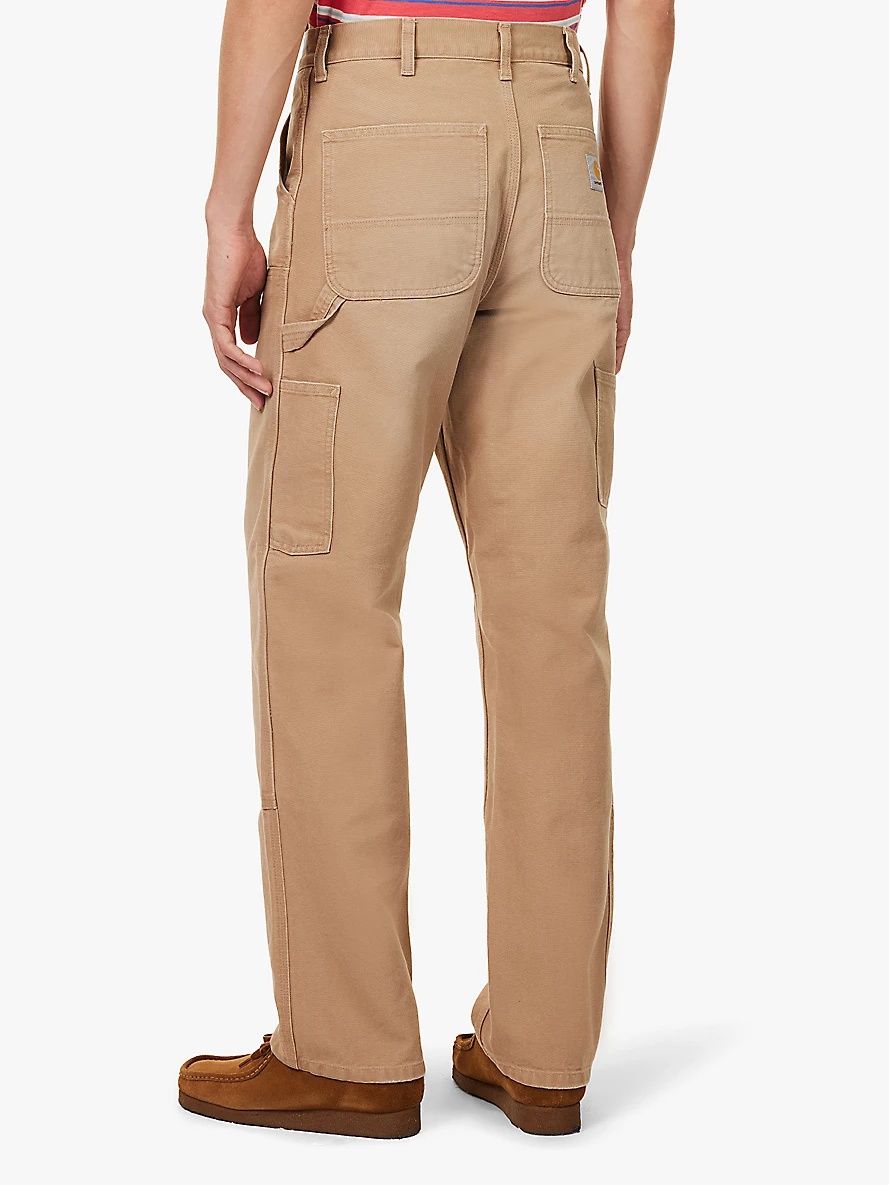 Panelled straight-leg relaxed-fit organic-cotton trousers - 4