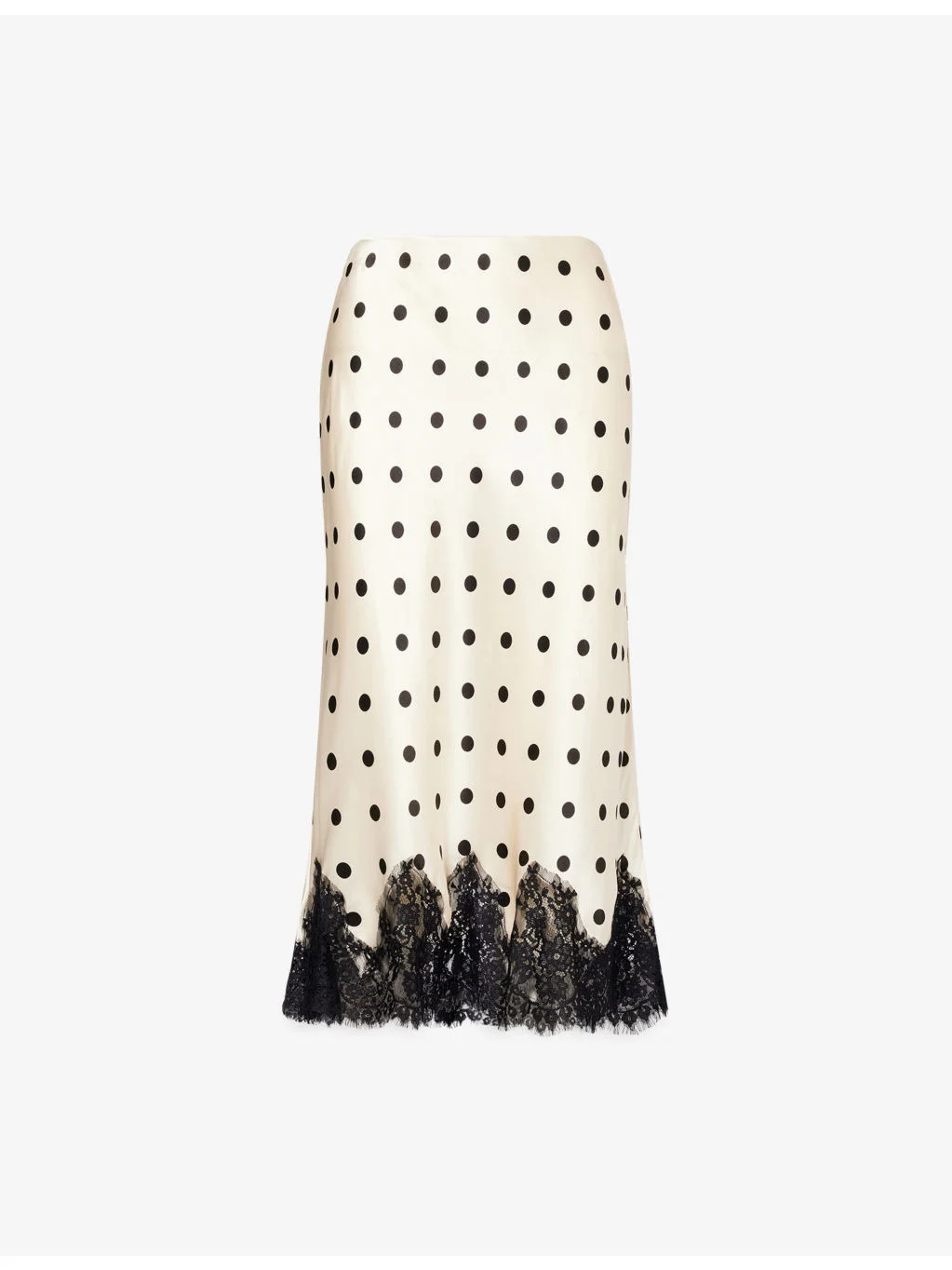 Carolina Polka-Dot Silk Midi Skirt - 1