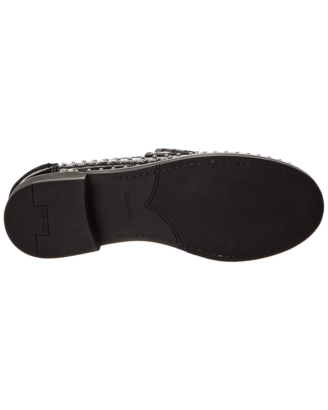 Miu Miu Logo Studded Leather Loafer - 4