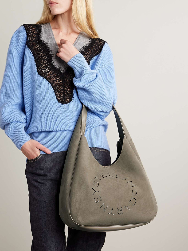Stella McCartney Perforated vegan tote Sage green outlook